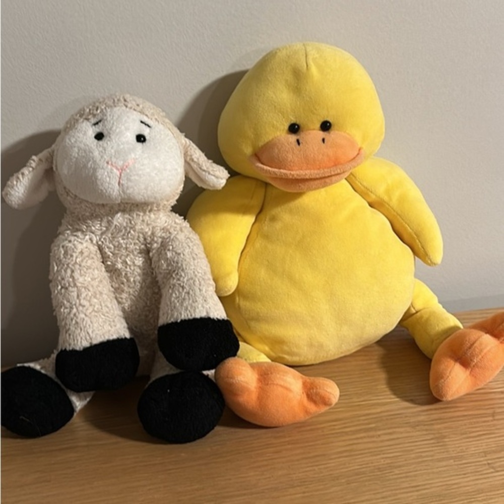 Boyd’s bears stuffed duck and 
Yellow Duck and White Lamb Plush Toy Set